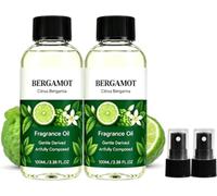 Huile Essentielle De Bergamote Pour Diffuseur - 100ML Huile Essentielle Pour Diffuseur - Huile D'hôtel De Bergamote - Désodorisant Et Spray D'Ambiance - Longue DuréE - Parfum Hôtel Pour Diffuseurs，2PC