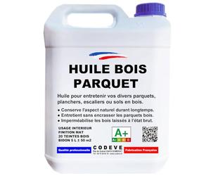 Huile Parquet - Codeve Bois/Chêne foncé - 5L - Intérieur - Pour La Protection D'un Parquet Massif, Plancher, Escalier, Sol En Bois.