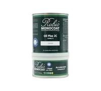 Huile pour bois Rubio Monocoat 14 m² - Fumé | Oil Plus 2C | Huile de lin pour bois écologique à séchage rapide pour l'intérieur, avec accélérateur (partie B) | Protecteur | 350 ML