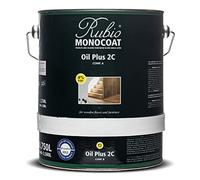 Huile pour bois Rubio Monocoat 140 m² - Pur | Oil Plus 2C | Huile de lin pour bois écologique à séchage rapide pour l'intérieur, avec accélérateur (partie B) | Protecteur | 3,5 L