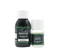 Huile pour bois Rubio Monocoat 5 m² - Brun château | Oil Plus 2C | Huile de lin pour bois écologique à séchage rapide pour l'intérieur, avec accélérateur (partie B) | Protecteur | 130 ML