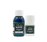 Huile pour bois Rubio Monocoat 5 m² - Ciel de minuit | Oil Plus 2C | Huile de lin pour bois écologique à séchage rapide pour l'intérieur, avec accélérateur (partie B) | Protecteur | 130 ML