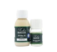 Huile pour bois Rubio Monocoat 5 m² - Fumé 5% | Oil Plus 2C | Huile de lin pour bois écologique à séchage rapide pour l'intérieur, avec accélérateur (partie B) | Protecteur | 130 ML