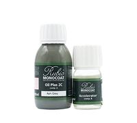 Huile pour bois Rubio Monocoat 5 m² - Gris cendré | Oil Plus 2C | Huile de lin pour bois écologique à séchage rapide pour l'intérieur, avec accélérateur (partie B) | Protecteur | 130 ML