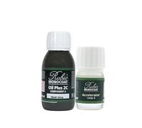 Huile pour bois Rubio Monocoat 5 m² - Gris Coquillage | Oil Plus 2C | Huile de lin pour bois écologique à séchage rapide pour l'intérieur, avec accélérateur (partie B) | Protecteur | 130 ML