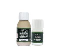 Huile pour bois Rubio Monocoat 5 m² - Macchiato | Oil Plus 2C | Huile de lin pour bois écologique à séchage rapide pour l'intérieur, avec accélérateur (partie B) | Protecteur | 130 ML