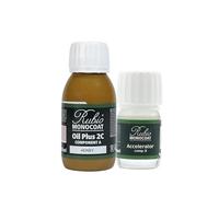 Huile pour bois Rubio Monocoat 5 m² - Miel | Oil Plus 2C | Huile de lin pour bois écologique à séchage rapide pour l'intérieur, avec accélérateur (partie B) | Protecteur | 130 ML