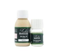 Huile pour bois Rubio Monocoat 5 m² - Naturel | Oil Plus 2C | Huile de lin pour bois écologique à séchage rapide pour l'intérieur, avec accélérateur (partie B) | Protecteur | 130 ML
