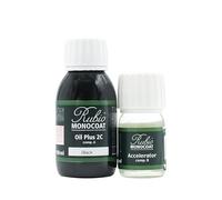 Huile pour bois Rubio Monocoat 5 m² - Noir | Oil Plus 2C | Huile de lin pour bois écologique à séchage rapide pour l'intérieur, avec accélérateur (partie B) | Protecteur | 130 ML
