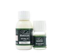 Huile pour bois Rubio Monocoat 5 m² - Super Blanc | Oil Plus 2C | Huile de lin pour bois écologique à séchage rapide pour l'intérieur, avec accélérateur (partie B) | Protecteur | 130 ML