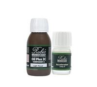 Huile pour bois Rubio Monocoat 5 m² - Torréfaction légère | Oil Plus 2C | Huile de lin pour bois écologique à séchage rapide pour l'intérieur, avec accélérateur (partie B) | Protecteur | 130 ML