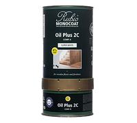 Huile pour bois Rubio Monocoat 52 m² - Super Blanc | Oil Plus 2C | Huile de lin pour bois écologique à séchage rapide pour l'intérieur, avec accélérateur (partie B) | Protecteur | 1,3L