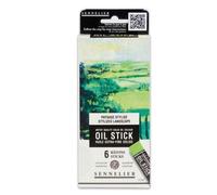 Sennelier - Lot de 6 mini bâtonnets d'huile N130116.05 - Paysage abstrait - Extra-fine, solide