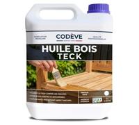 Huile Teck - Codeve Bois - 20L - Intérieur/extérieur - Incolore Pour La Protection D'un Meuble De Jardin, Sol Ou Terrasse Teck.