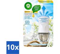 Huiles essentielles Air Wick – Kit de démarrage pour diffuseur électrique d'arômes – Lilas & Linge frais – 19 ml - Pack économique - 10 pièces