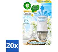 Huiles essentielles Air Wick – Kit de démarrage pour diffuseur électrique d'arômes – Lilas & Linge frais – 19 ml - Pack économique - 20 pièces