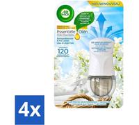 Huiles essentielles Air Wick – Kit de démarrage pour diffuseur électrique d'arômes – Lilas & Linge frais – 19 ml - Pack économique - 4 pièces