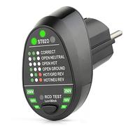 HUIOP Advanced RCD de prise électrique Test de fil de terre neutre automatique de polarité de circuit Mur EU Plug Breaker Finder Test de fuite électrique avec affichage de rétroéclairage de t, de d
