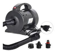 HUIOP Pompe électrique portable de 1600 W, pompe à matelas d'air, gonflage rapide, pompe à air électrique, gonfleur, dégonflage avec 2 buses pour bateau de radeau avec lit à air, pompe à matelas