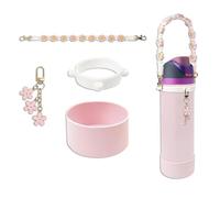 Huipalon Owala - Lot de 4 accessoires de tasse Freesip en silicone compatibles avec Owala Twist & Flip, sangle portable faite à la main, motif floral