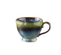 Huiyiwert Tasse à café en porcelaine - 400 ml - Grande tasse à café - En faïence - Avec anse - Style vintage - Cadeau pour Saint-Valentin, fête des mères, anniversaire, Noël, Nouvel An - Vert