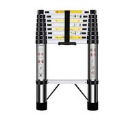 HUIYOPU 2,6m échelle Télescopique, échelle Portable en Acier Inoxydable, Hauteur Télescopique Réglable, Charge Max 150kg, pour la Maison, L'EntrepôT, L'ExtéRieur