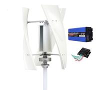 HUIZHITENGDA Générateur d'éolienne Verticale 2000W 220V 12V/24V/48V Nouvelle Énergie 3 pales avec contrôleur MPPT pour Bateaux, Maisons, kiosques et chalets (Silencieux)