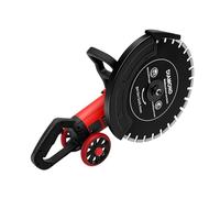 HuKaiL Scie à béton électrique - Fente murale 410 mm, 165 mm de profondeur | Moteur en cuivre 4000 W, 3000 tr/min, lame de scie diamantée de 410 mm, pompe à eau, 2 roulettes et capot de protection