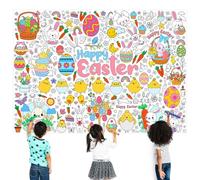 HUKUMA Nappe de Pâques à Colorier pour Enfants, Nappe à Colorier Pâques, Artisanat Cadeaux pour Enfants (118cm x 84cm)