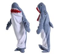 HULG Plaid Requin,Sac De Couchage Requin,Couverture De Requin Adulte - Shark Blanket Douce Couverture Chaude, Le Cadeau Parfait pour Les Amoureux des Requins (Gray Blue,L)