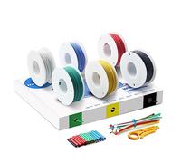 HuLuWa 26AWG 0,13mm² Kit Fils Électriques Silicone, 6 Coloris, 9m | Fils silicone souples multibrins en cuivre étamé, 6 coloris, pour RC, LED, électronique et modélisme