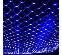 HULX Filet Lumineux Exterieur, 2mx1.5m 120LED Guirlande Lumineuse Solaire Chaîne Légère de Fée de Maille de Clôture de Balcon de Lumière Nette de Patio D'arrière-cour Imperméable (Bleu)