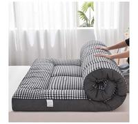 HUMAJORY Matelas Futon Japonais Épais et Confortable, Tapis de Couchage, Tatami for Dortoir, Chambre ou Chambre d'amis(Black Plaid,150x190cm)