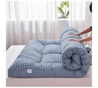 HUMAJORY Matelas Futon Japonais Épais et Confortable, Tapis de Couchage, Tatami for Dortoir, Chambre ou Chambre d'amis(Blue Plaid,120x190cm)