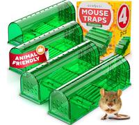 Humane Catch and Release Mouse Traps Pack of 4 - Perfect for House, Indoor & Outdoor - Easy Set Durable Mice Traps, Safe for Children, Pets & Humans - Instantly Remove Unwanted Rodents from Your Home