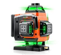 Humberg Laser à lignes croisées vert 4D 16 lignes avec trépied | Niveau laser avec support mural, laser de nivellement pour lignes horizontales et verticales, 20 m, 2 batteries