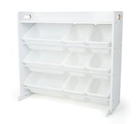 Humble Crew, étagère pour enfants, organisateur de jouets avec 9 bacs de rangement, blanc/blanc