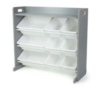Humble Crew, étagère pour Enfants, Organisateur de Jouets avec 9 bacs de Rangement, Gris/Blanc