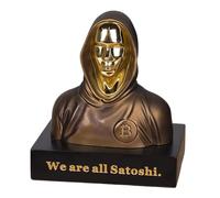 HumblePleb Figurine BTC Satoshi Nakamoto Faite à la Main en résine Finition Bronze 15,2 cm