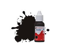 Humbrol Peinture Acrylique NO201, Flacon Compte-Gouttes Noir Métallisé (Db0201), 14 ML
