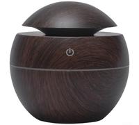 Humidificateur, 130 ml USB Diffuseur de Bureau Silencieux Sortie Brume avec Lumière LED Texture Bois Texture Vase Design pour Chambre (C)