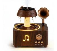 Humidificateur 2 en 1 Enceinte Bluetooth Lampe à flamme simulée Bande lumineuse sept couleurs effet gouttes de pluie télécommande