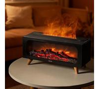Humidificateur à brume froide avec effet de cheminée 3D, diffuseur d'arômes LED 7 couleurs pour huiles essentielles, compatible avec bouteille d'eau, télécommande et minuterie, gris (câble USB 5 V