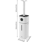 Humidificateur - Appareil sur pied à ultrasons - Réservoir d'eau de 16 l - 2 buses - Télécommande - Désinfection par UV - Aromathérapie pour une surface de 30 à 100 m² - Blanc