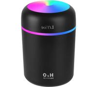 Humidificateur avec lumières colorées, 2 modes de brumisation, mode automatique, 2 filtres, noir