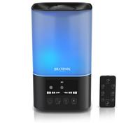Humidificateur Brandson, 2,5 L, télécommande, 3 niveaux de luminosité, RGB, minuterie, très silencieux (30 dBA), 3 niveaux de brumisation, mode veille, pour la chambre à coucher, la chambre d'enfant e