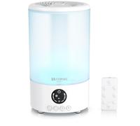 Humidificateur Brandson, humidificateur d'intérieur, réservoir d'eau de 2 l, télécommande, 3 niveaux de brumisation, minuterie 1-8 h, éclairage LED avec changement de couleur 8 couleurs, silencieux 35