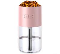 Humidificateur d'Air 280ml Veilleuse 7 Couleurs LED(Pink) | Lumière LED effet flamme, 7 couleurs, ambiance cozy, diffuseur aromathérapie, ABS durable