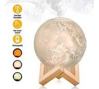 Humidificateur d'air 880ml beige diffuseur d'arôme avec led lunaire veilleuse