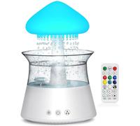 Humidificateur d'air à vapeur d'eau avec télécommande, capacité de 300 ml, design en forme de champignon, avec effets sonores de pluie